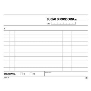 Data Ufficio - Voucher di consegna - 50 fogli - 115 x 165 mm - duplicato - senz…