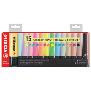 Desk set evidenziatori Stabilo Boss® Original 2-5 mm - 15 colori assortiti F609…