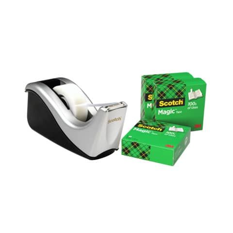 Dispenser C60 argento per nastro adesivo Scotch® Magic™ 810 + 4 rotoli 19 mm x …