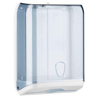 Dispenser asciugamani piegati C/V/Z - 28x13,7x37,5 cm - plastica - bianco/azzur…