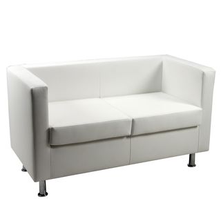 Divanetto Pragma PR2 - 2 posti - con braccioli inclusi - similpelle - bianco - …