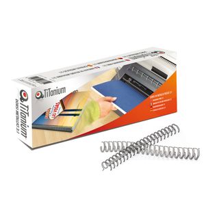 Dorsi spirale - metallo - 34 anelli passo 3:1 - 10 mm - nero - Titanium - scato…
