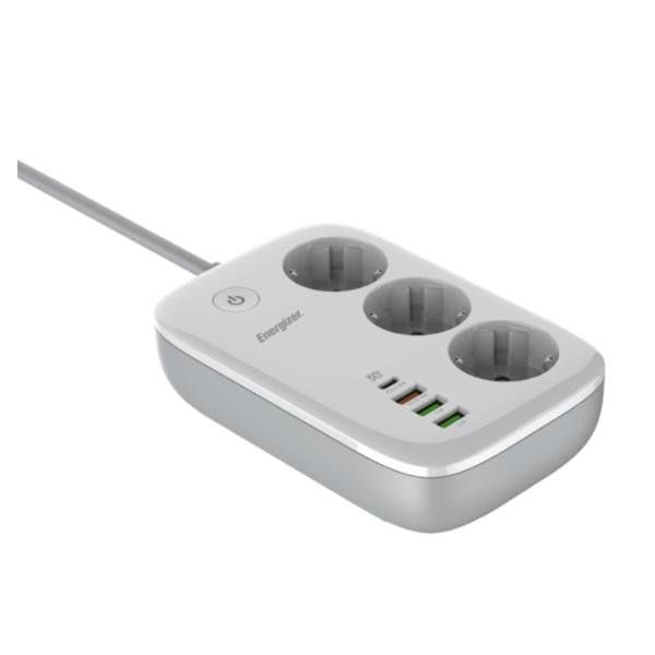 ENERGIZER MULTIPRESA 3 SCHUKO + 3 USB + 1 USB-C WI-FI 2.4GHz CONTROLLABILE TRAM…
