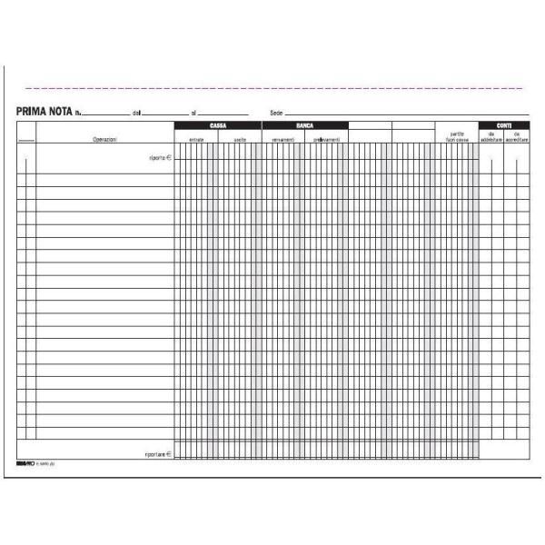 Edipro - Modulo prima nota - 50 fogli - 220 x 300 mm - duplicato - senza carbon…