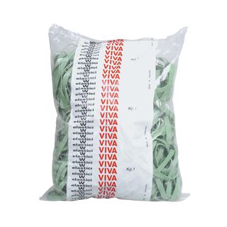 Elastici fettuccia - diametro 12 x 0,5 cm - 1 kg - gomma - verde - Viva