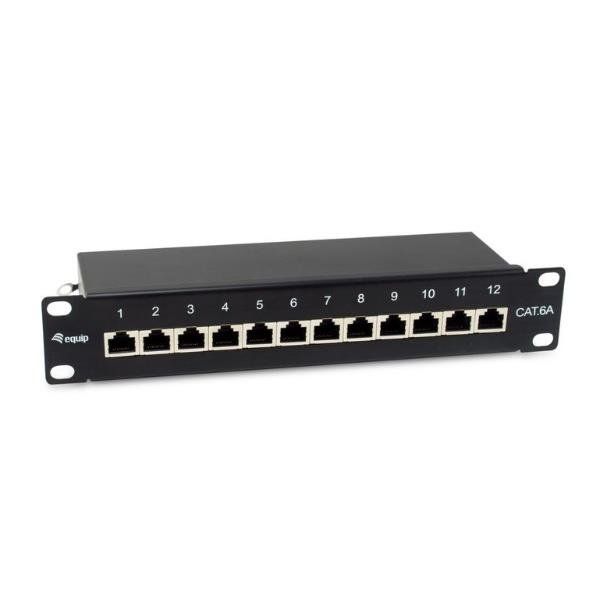 EQUIP 12-PORT CAT.6A SHIELDED PATCH PANEL