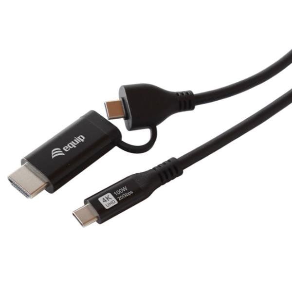 EQUIP 2 IN 1 USB-C TO C + HDMI CABLE, 2M