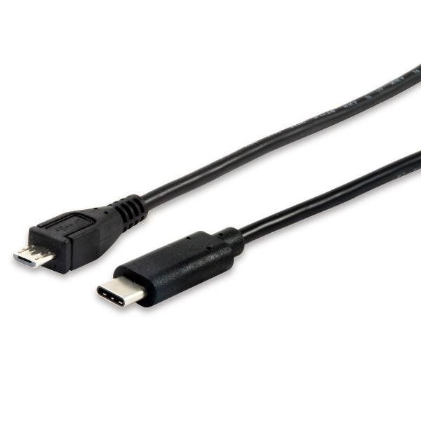 EQUIP CAVO DATI - RICARICA DA USB-C 2.0 A USB MICRO-B MASCHIO-MASCHIO 1 MT NERO