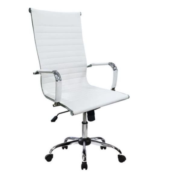 EQUIP OFFICE CHAIR RIBBED HIGH BACK WHITE