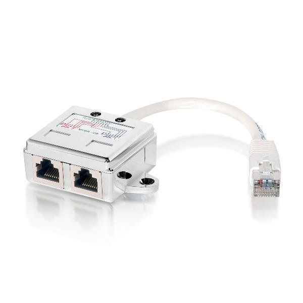 EQUIP PREMIUM RJ45 SPLITTER 8P8C PLUG ->