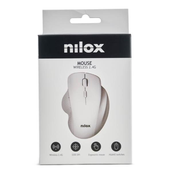 ERGONOMIC WIRELESS MOUSE NILOX WHIT
